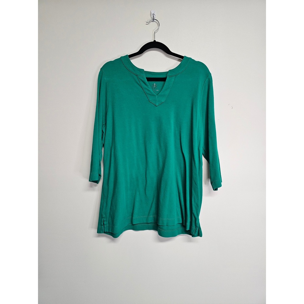 Isaac Mizrahi Green V Neck Tunic Women's‎ Size XL